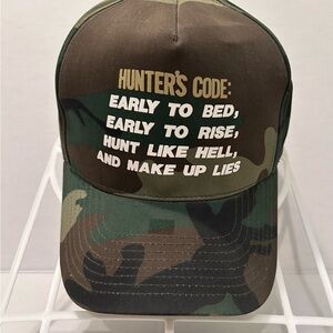 Vintage "Hunter's Code" Camouflage Hunting Snapback Hat New Cap C 402 NWOT
